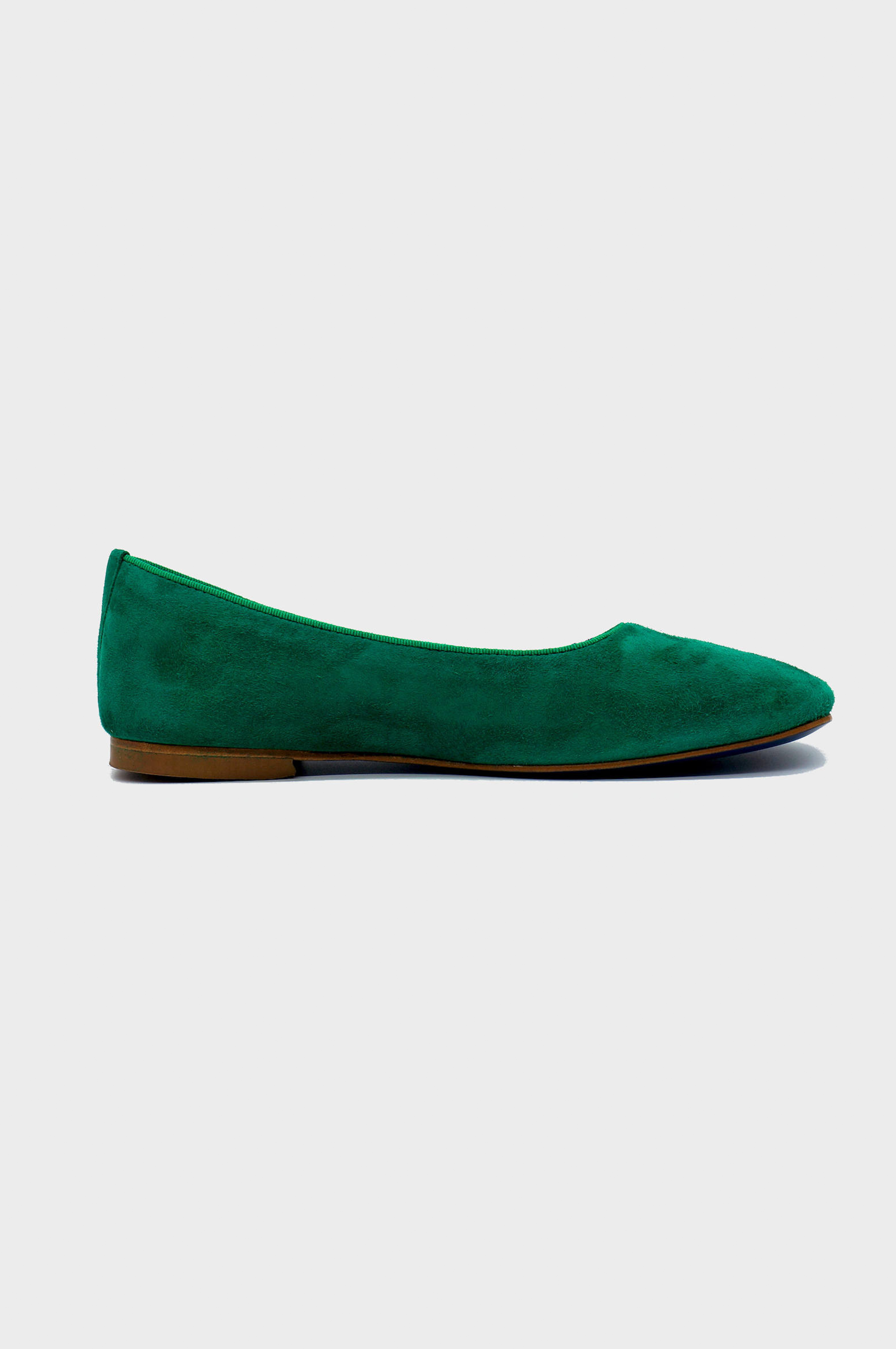 NUR ITALY Giulia Suede Square-Toe Flat, color, EMERALD GREEN #color_torino emerald