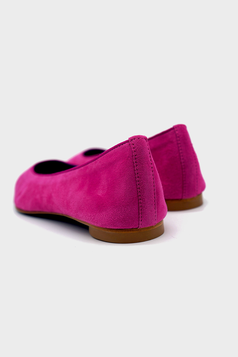 NUR ITALY Margherita Suede Pointed-Toe Flat, color FUCHSIA #color_bari fuchsia