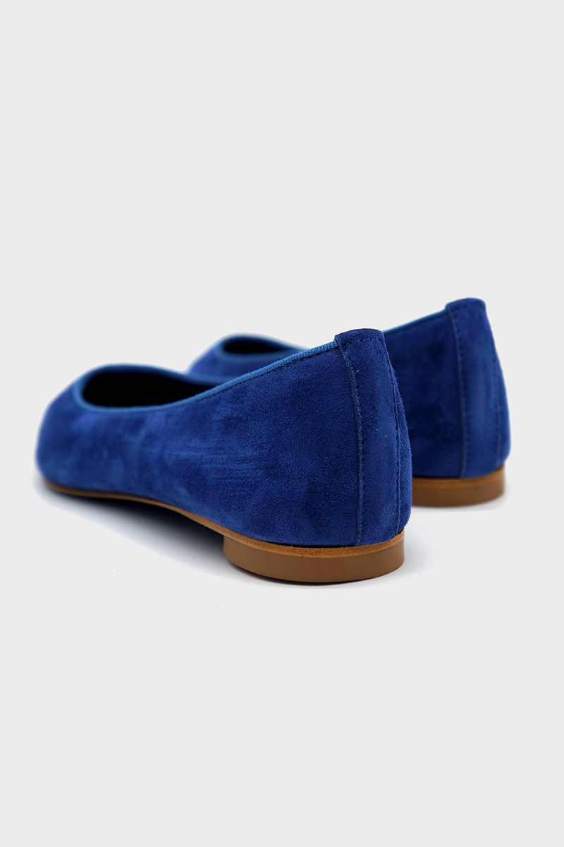 NUR ITALY Margherita Suede Pointed-Toe Flat, color NAVY BLUE #color_perugia navy