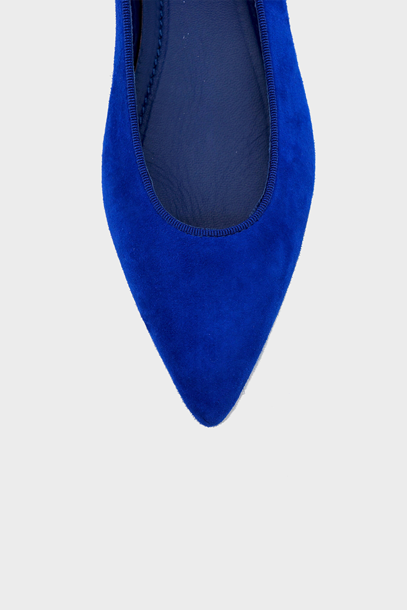 NUR ITALY Margherita Suede Pointed-Toe Flat, color, ROYAL BLUE #color_nur blue