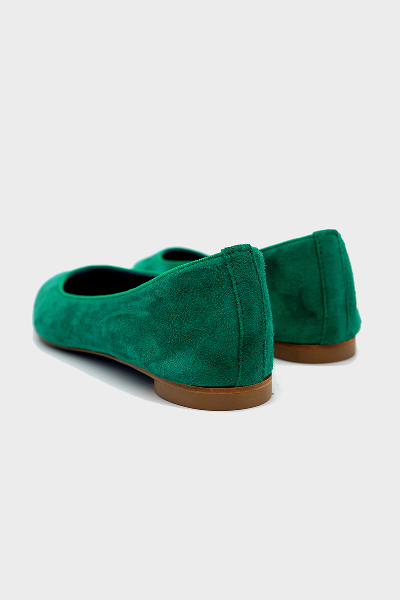 NUR ITALY Margherita Suede Pointed-Toe Flat, color, EMERALD GREEN #color_torino emerald