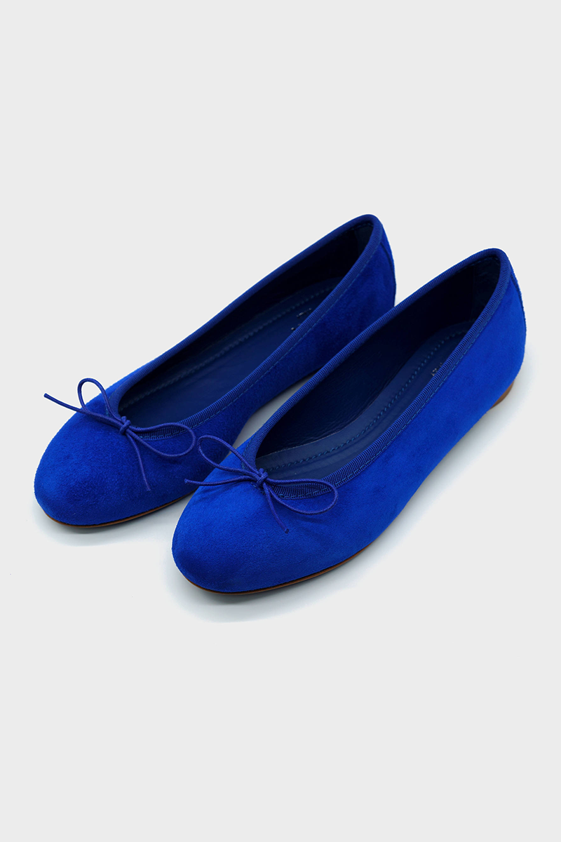NUR ITALY Renata Suede Ballerina Flat, color, ROYAL BLUE #color_nur blue