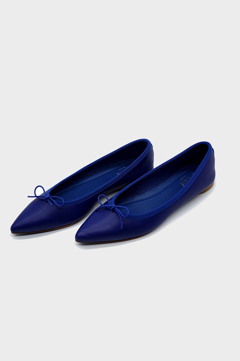 NUR ITALY Isabella Nappa Pointed-Toe Flat, color, ELECTRIC BLUE #color_nur blue