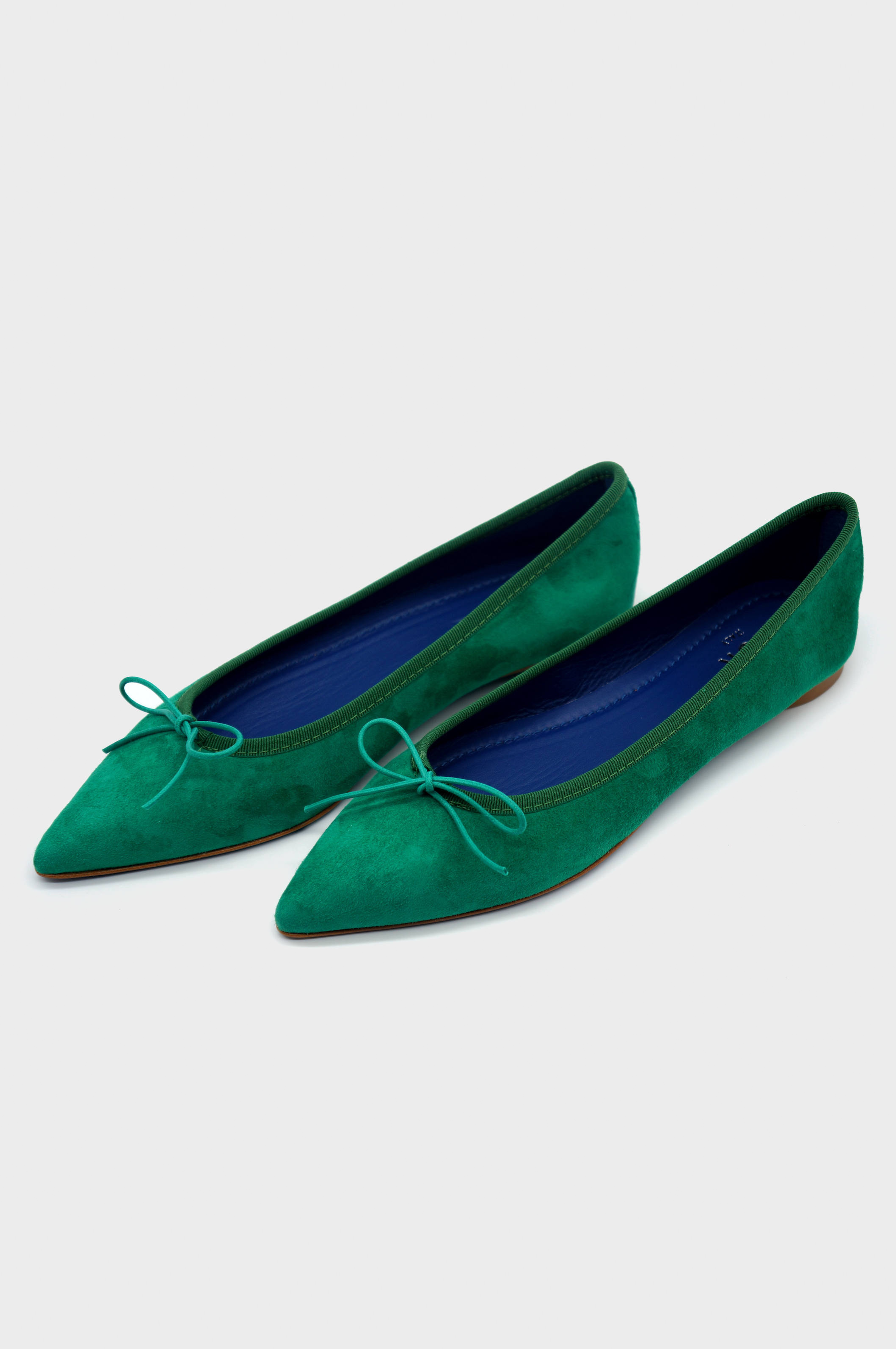 NUR ITALY Isabella Suede Pointed-Toe Flat, Color, EMERALD GREEN #color_torino emerald