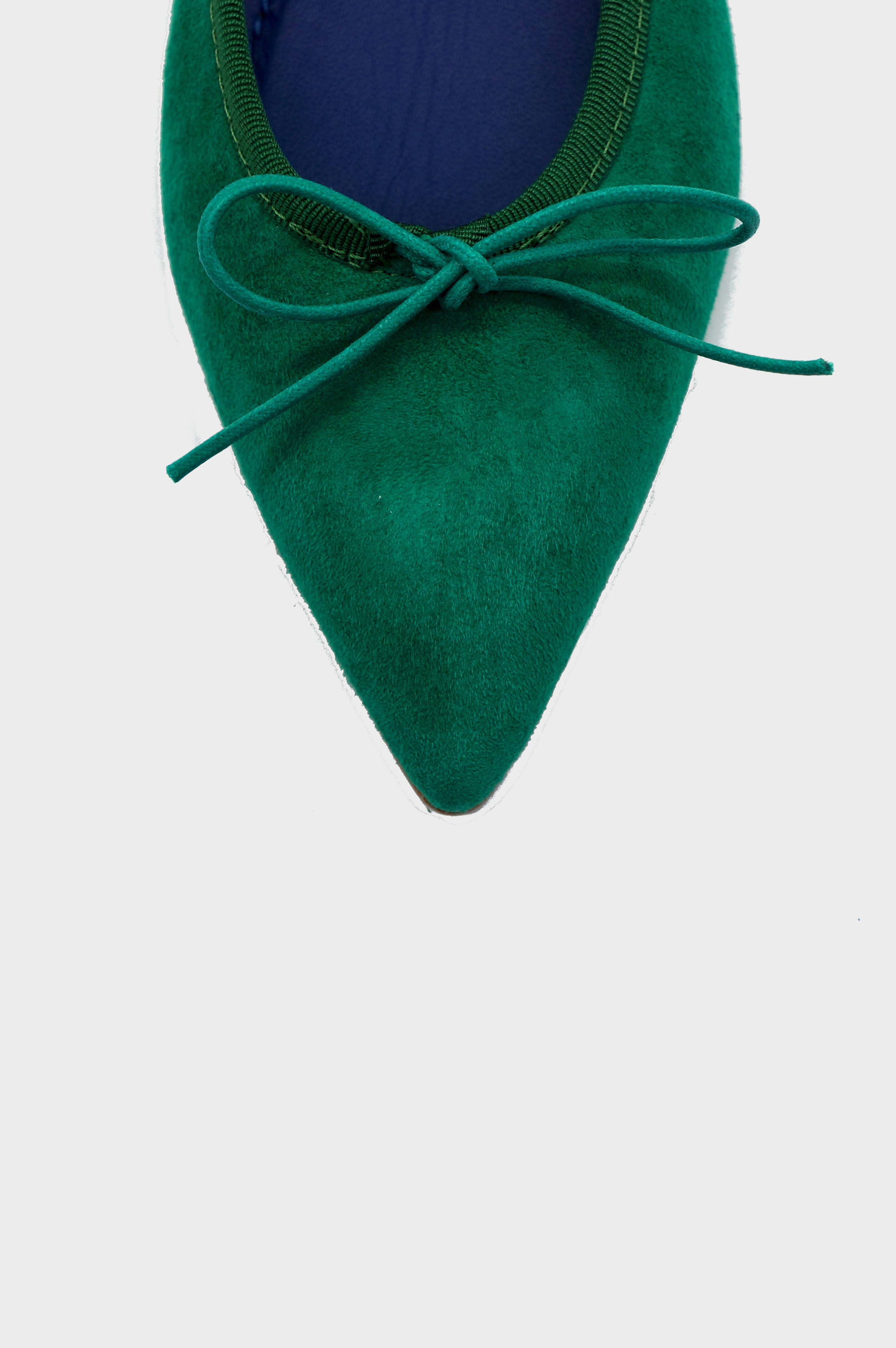 Detail of Isabella Suede Pointed-Toe Ballerina Flat, Color, EMERALD GREEN #color_torino emerald