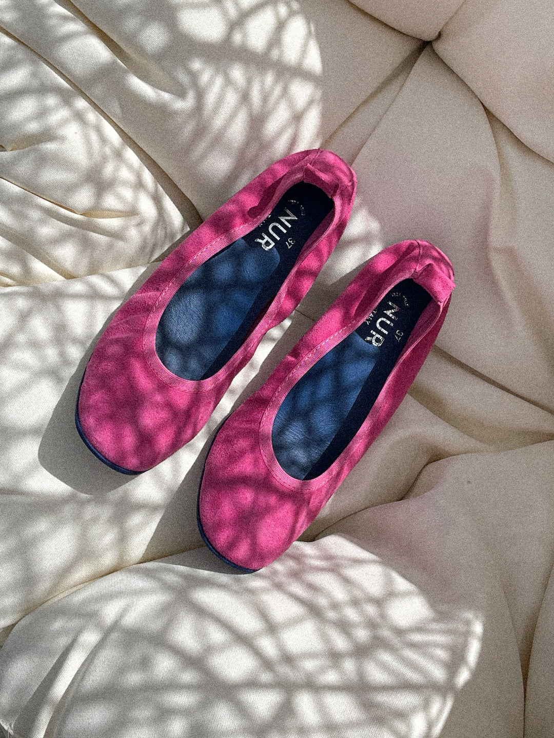 NUR ITALY Valentina Suede Foldable Flats, color, FUCHSIA  #color_bari fuchsia